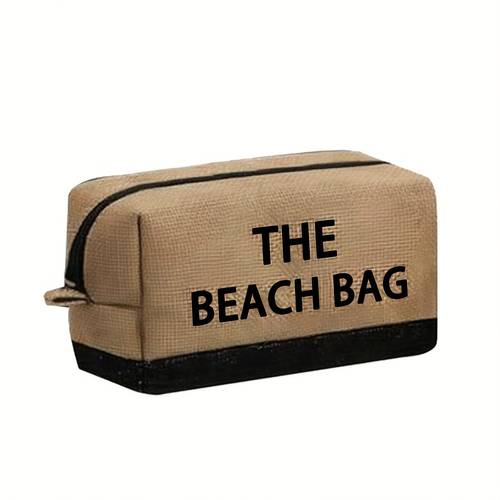 1 2 3pcs women tote bag printed with artistic letters the beach bag pattern large capacity handbag portable makeup bag multipurpose shoulder bag reusable shopping and storage pouch for travel mothers day graduation season