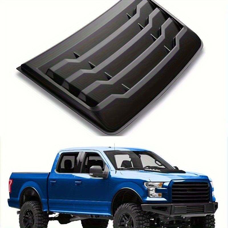 

For Ford F-150 2015-2021 Abs Hood Vent Insert - Black Louvered Engine Bonnet Cover Accessory