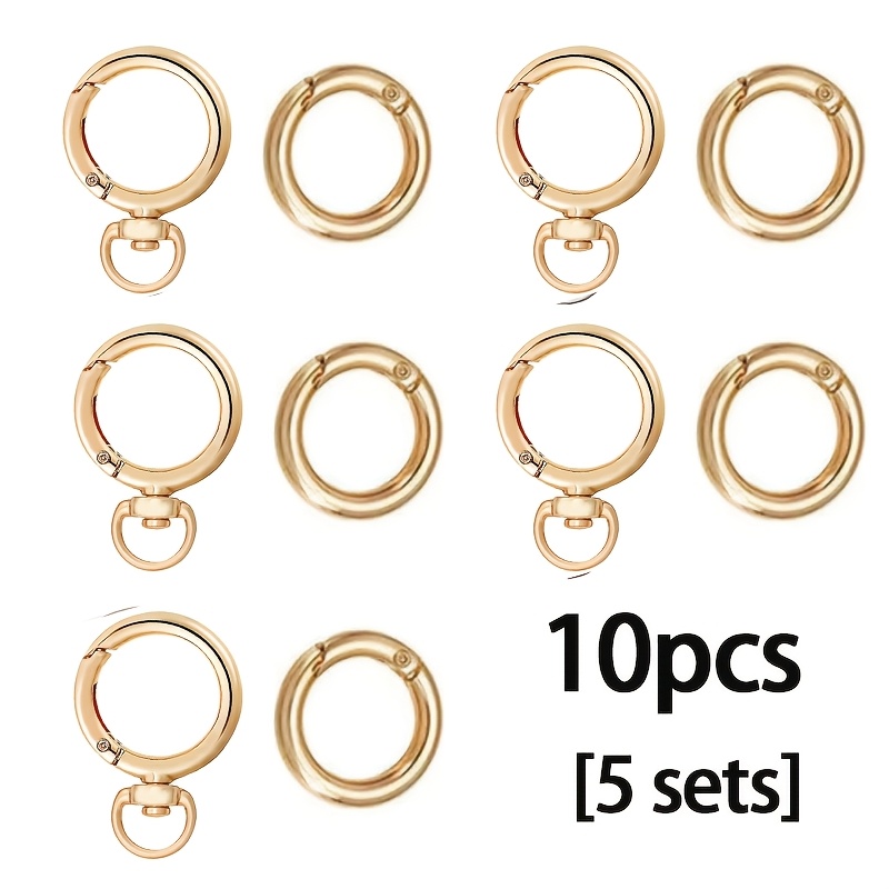 TEMU Ganci portachiavi a molla rotondi, ganci a molla girevoli a in di , disponibili nei colori oro e , ferramenta per portachiavi, braccialetti,