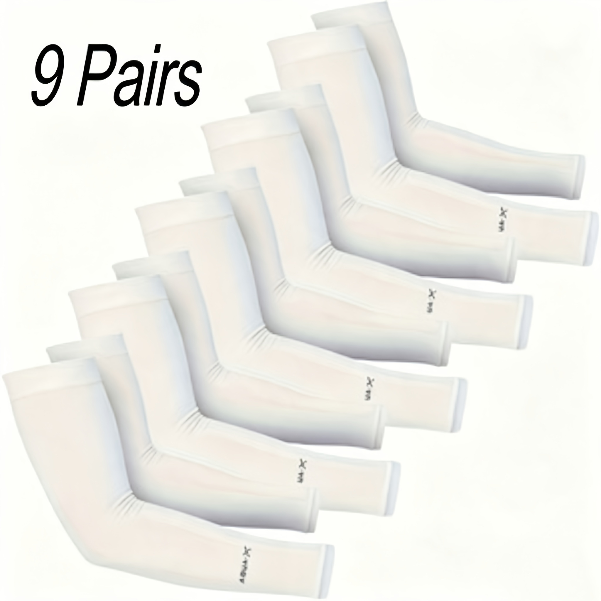 TEMU 9 Pairs Of Ice-sensitive Compression Arm Sleeves (unisex), Suitable For Riding, Driving, Golf, Running, And , Christmas Gift