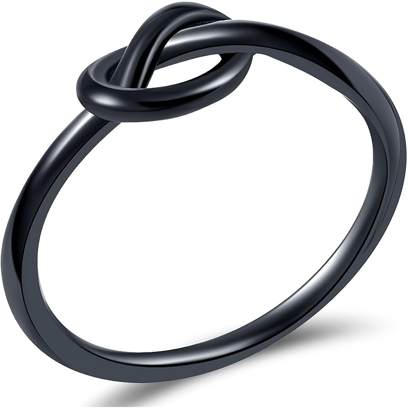 Women's Stainless Steel Twisted Knot & Heart Knot Ring
