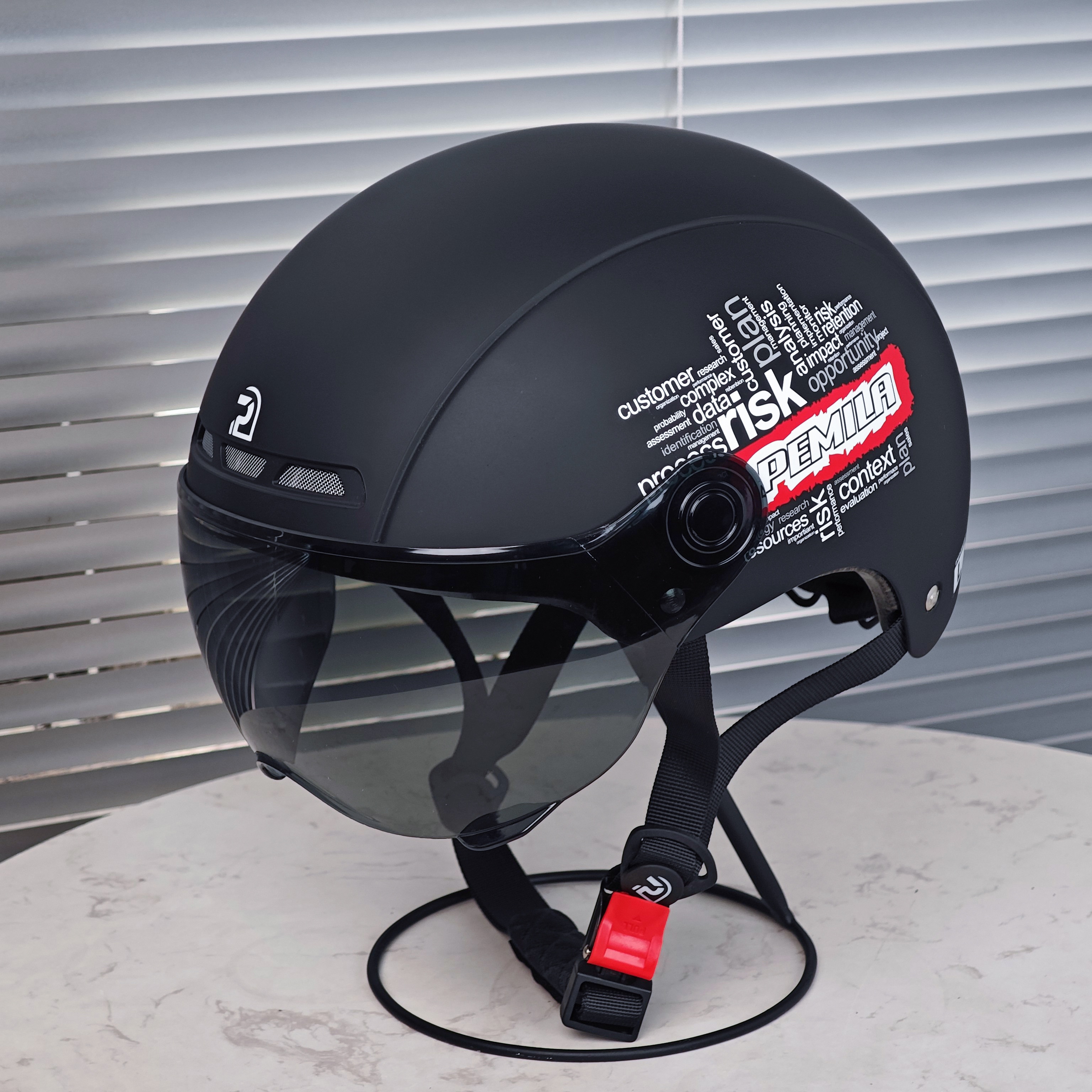 pemile unisex adult cycling half helmet with adjustable windshield abs hard shell eps impact absorbing liner adjustable head   built in metal insect net   hydrographic decal removable washable liner suitable