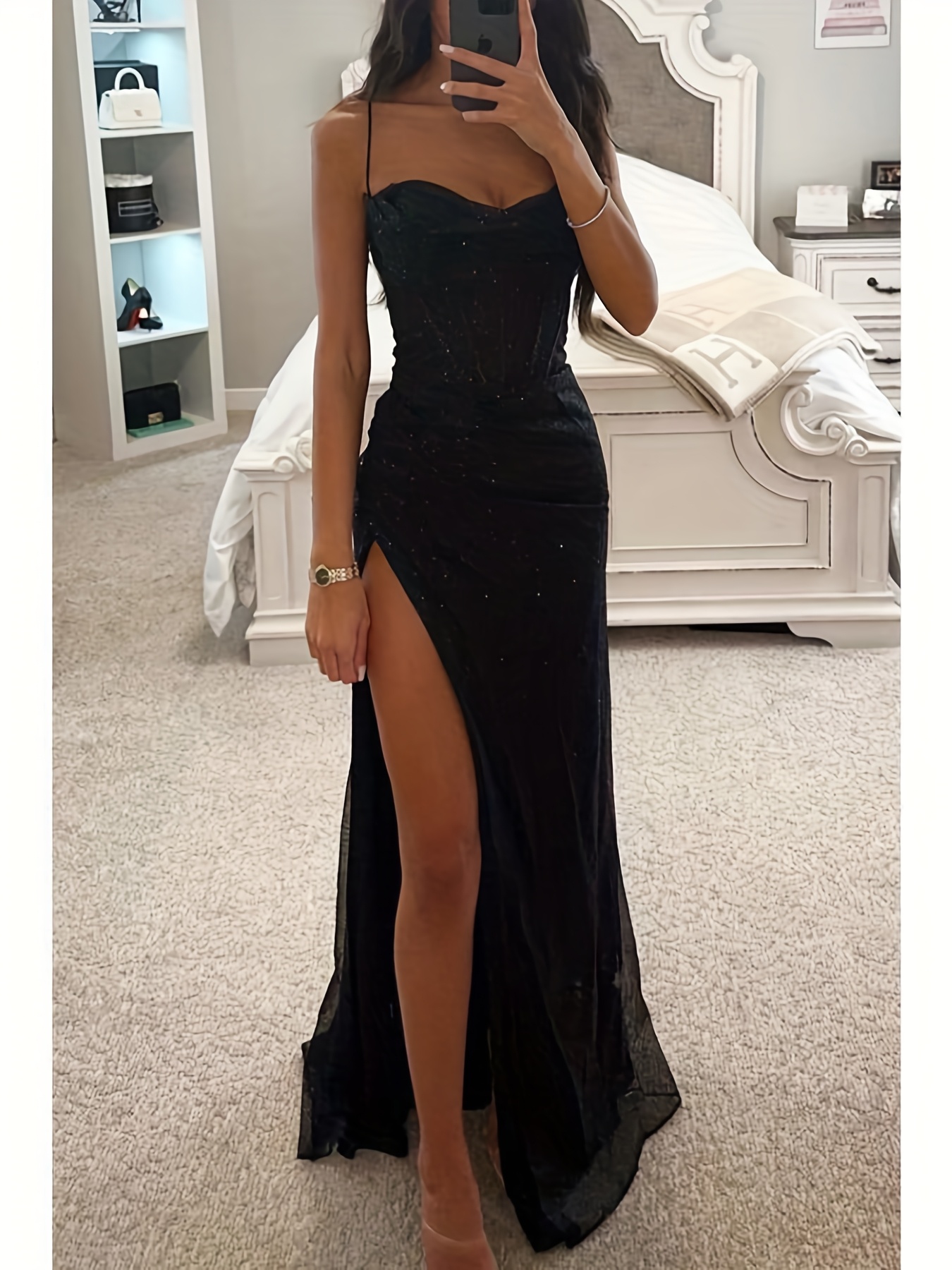 Homecoming Dresses Long Black Strapless Formal Dress Evening Dress Tight  Long Black Boho Dress Short Black Long Prom Dress With Slit Sexy Long