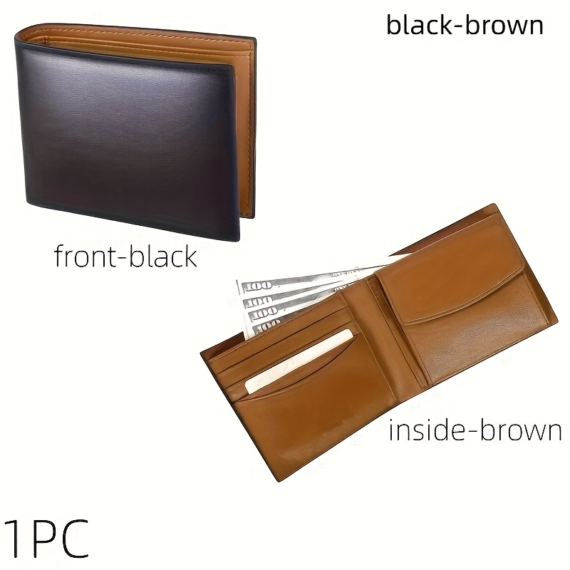 Image of Men's Large-capacity Short Wallet Rfid Blocking Soft Leather Wallet With Coin Pouch Black Business Wallet New Multi-card Bag Holder Money Clip