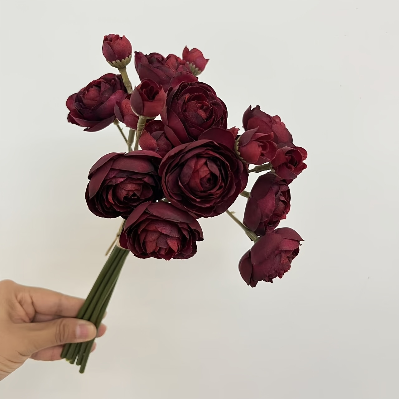 TEMU 6 stuks/PAKKET Ranunculus Kunstbloemen Miniboeketten voor Huisdecoratie, Bruiloft, Tafelstuk en Vrijgezellenfeestdecoraties, DIY Nepbloemstukken