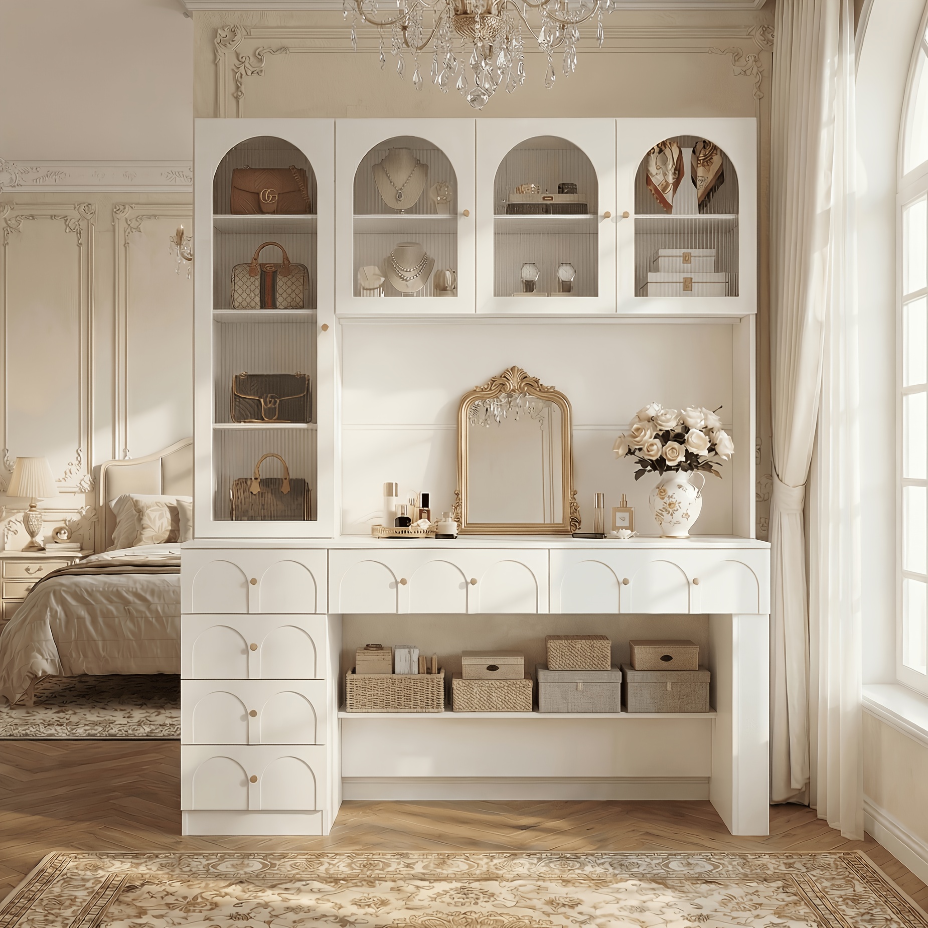white christmas dresses 3 Drawers Writing Desk main image 1