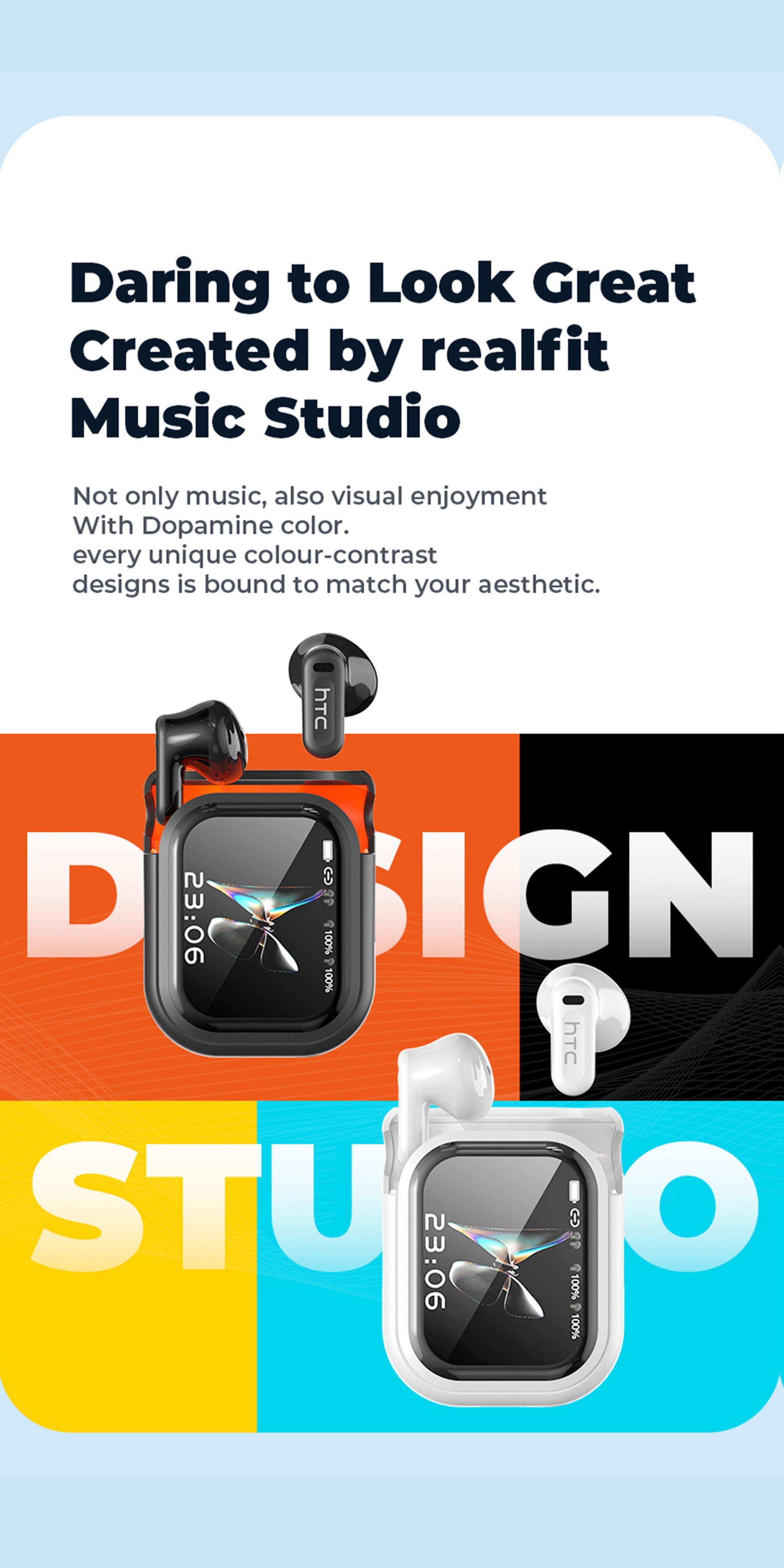 1pc HTC NE20 Wireless Translation Earbuds, Equipped with Translation for Over 136 Languages, Enabling Better Cross-linguistic Communication. Features V6.0 Low-latency Wireless Connectivity, Active Noise Cancellation for Undisturbed Sleep