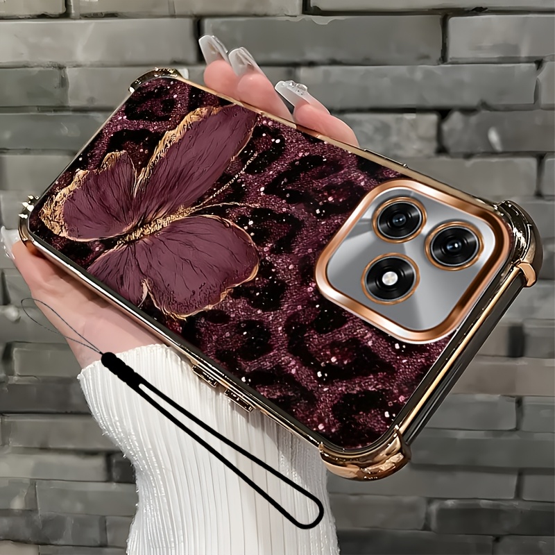 TEMU Phone Case: 2d Flat,2pcs Set: Includes 1 Phone Case + 1 Strap,glitter 2d Flat, Phone Case,suitable X5c,unisex Lanyard Phone Case,unique Phone