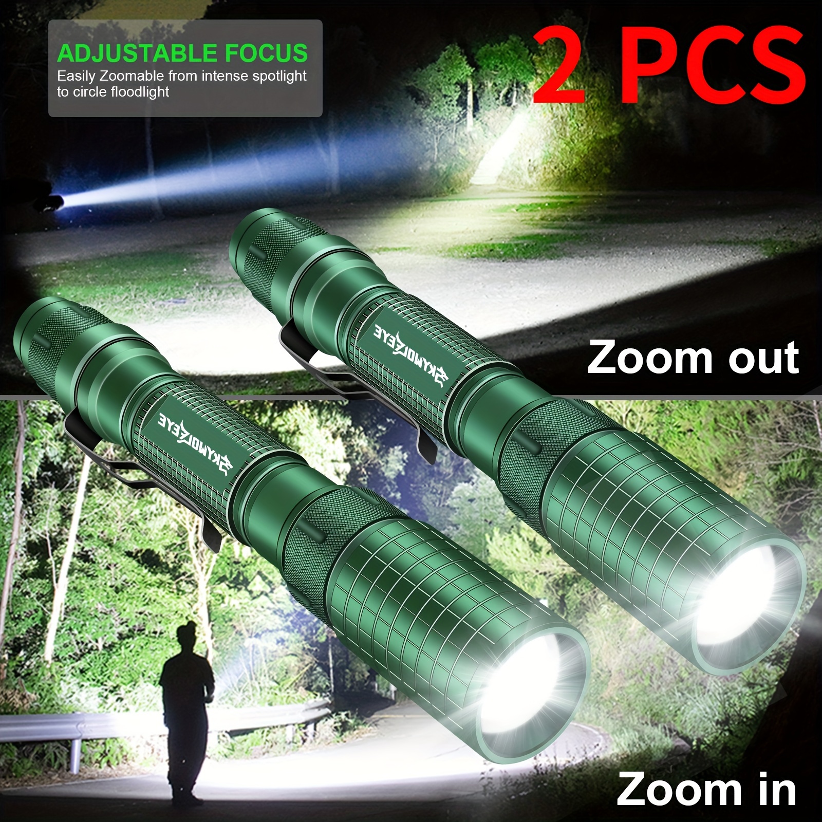 

2 Pack Flashlights High Lumens Long Distance 990000lm Super Bright Led Flashlight Led Torch Lamp Zoomable