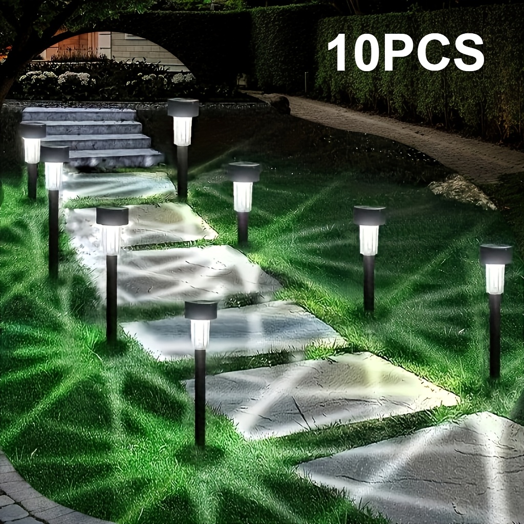 10pcs Solar Lawn Lights Outdoor Villa Courtyard Landscape Lights Decoration Outdoor Lights Garden Lights Yard Ground Insert Lights