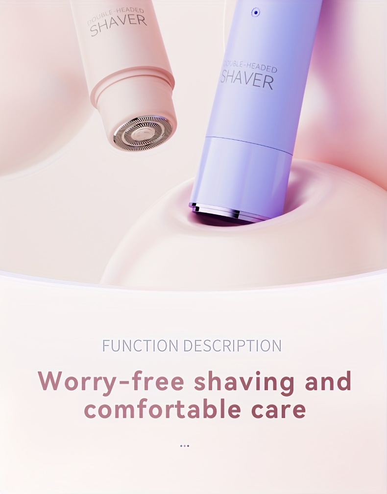 1pc rechargeable   cordless electric shaver 2in 1 unisex electric shaver   bikini trimmer wet and   hair trimmer and facial epilator for bikini under  legs   body and face Product details 1