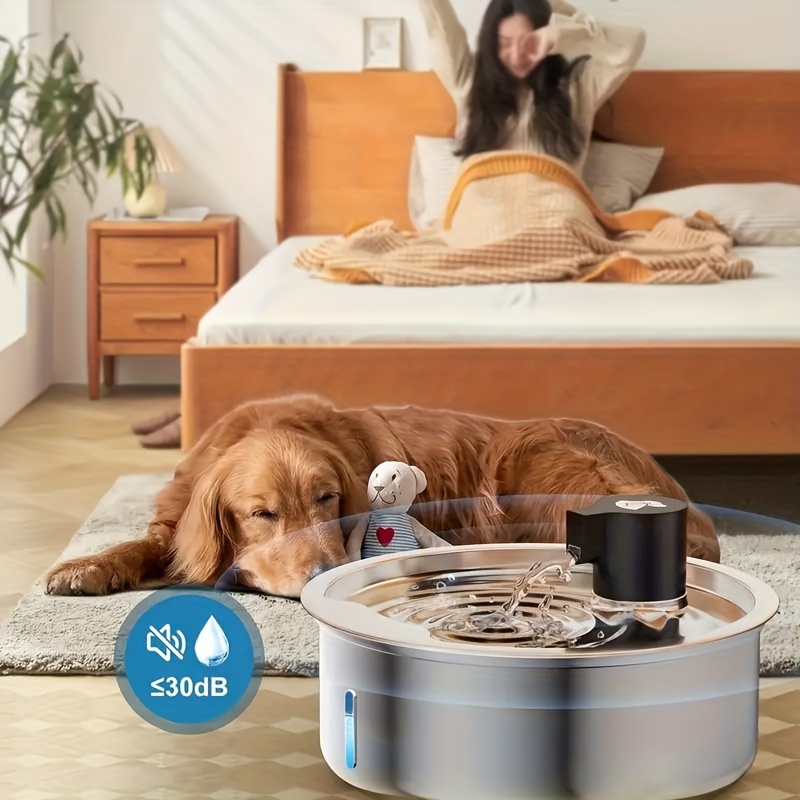 8L/272Oz Stainless Steel Pet Water Dispenser, 3/8/16pcs Replacement Filters, Safe Design, Large Capacity, Suitable for Cats And Dogs, Indoor/Outdoor Use, Without Battery