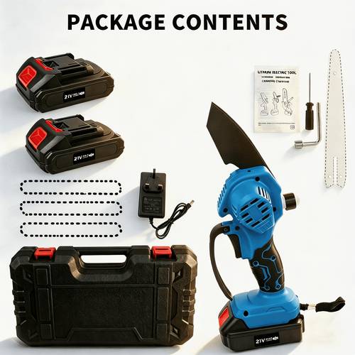machine inch chainsaw 2 batteries features an auto safety guard and innovative oil port electric mini chainsaw ideal for cutting wood and trees outdoor tools garden halloween and christmas gifts