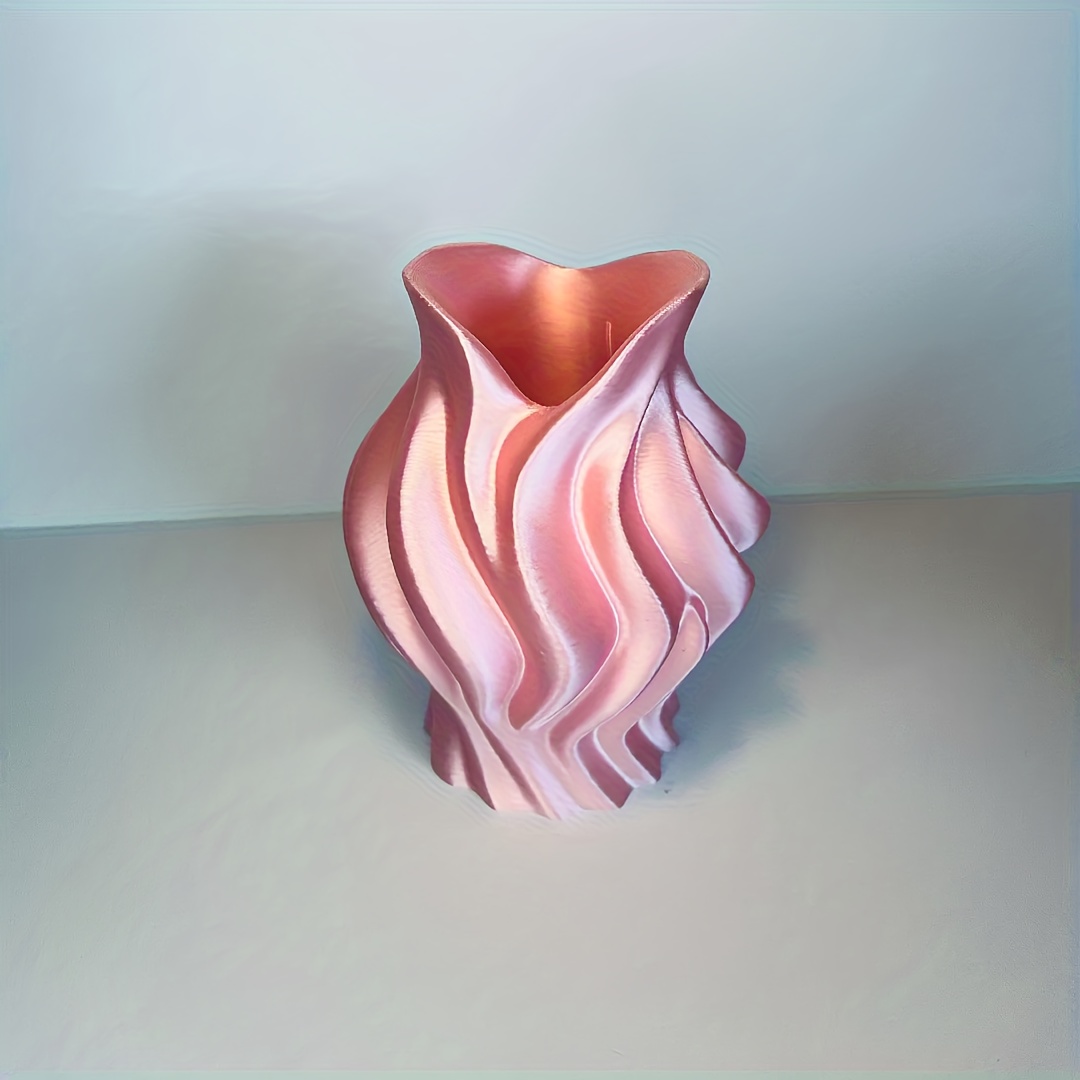 Image of 1pc 3d Printed Decorative Vase, A Plastic Cylindrical Vase For Dried Flower Arrangements, For Home And Office Decoration, Flower Pot