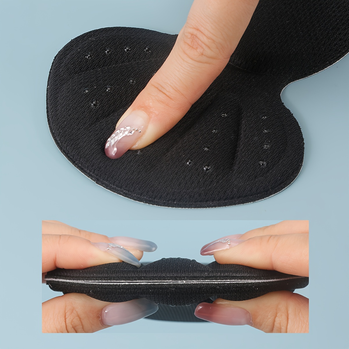 1 Pair TPE Heel Cushions & Cups - Anti-Slip Letter Detail Heel Pads for Foot Protection, Soft Comfortable, Breathable, Shock-Absorbing, Height Increase Inserts for High Heels and Sneakers