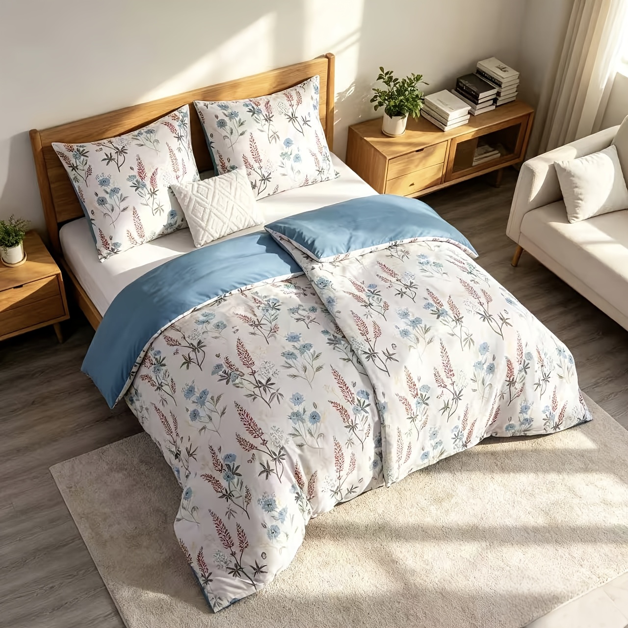 Image of Bedding 135x200 Cm, 4pcs, Duvet Cover - Bedding 135 X 200 Cm, Skin-friendly, Breathable, Soft And Comfortable, With 2pcs Pillowcases 80x80 Cm, 2pcs Duvet Cover With Zipper, Non-iron And Soft
