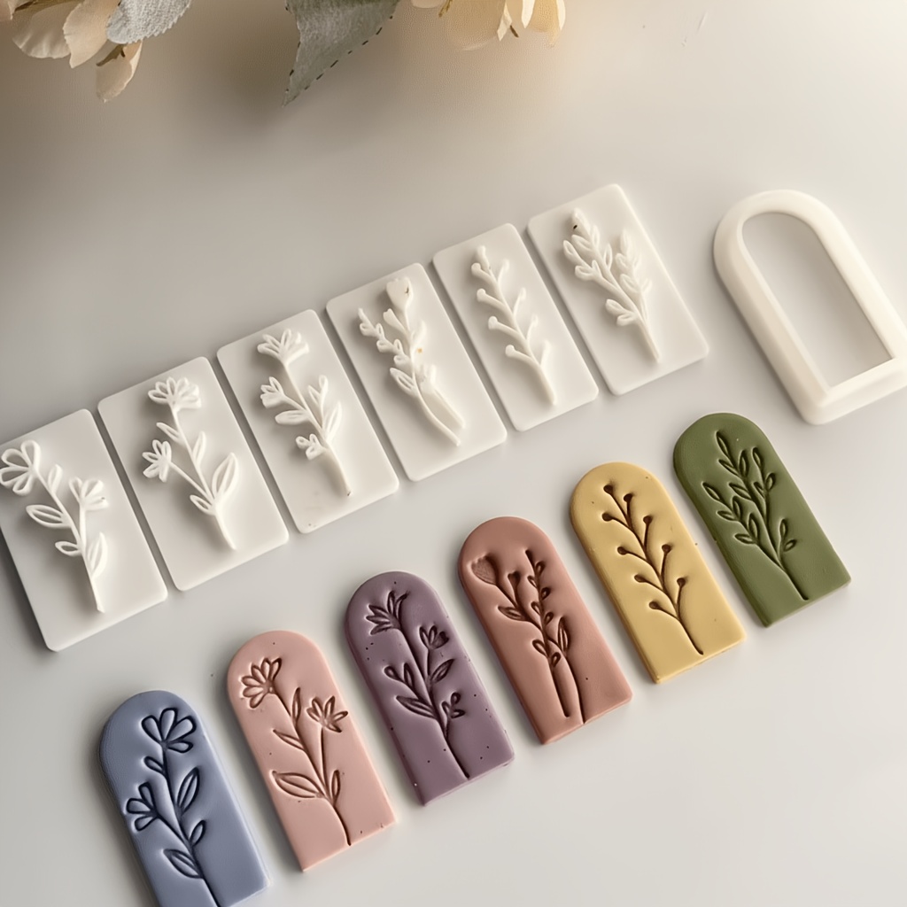 7pcs Spring Series Plastic Mold Set | Making Pendants, Easy Demolding Handmade Clay Shaping Tools, Clay Projects, Jewelry Making | Decorative Molds