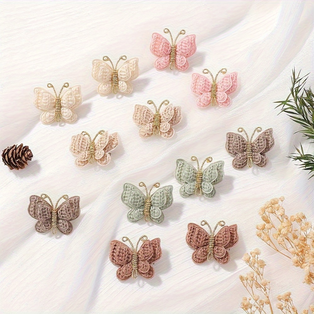 TEMU 12pcs Boho Butterfly Hair Clips For Girls - Cute & Simple All-season Fashion Accessories