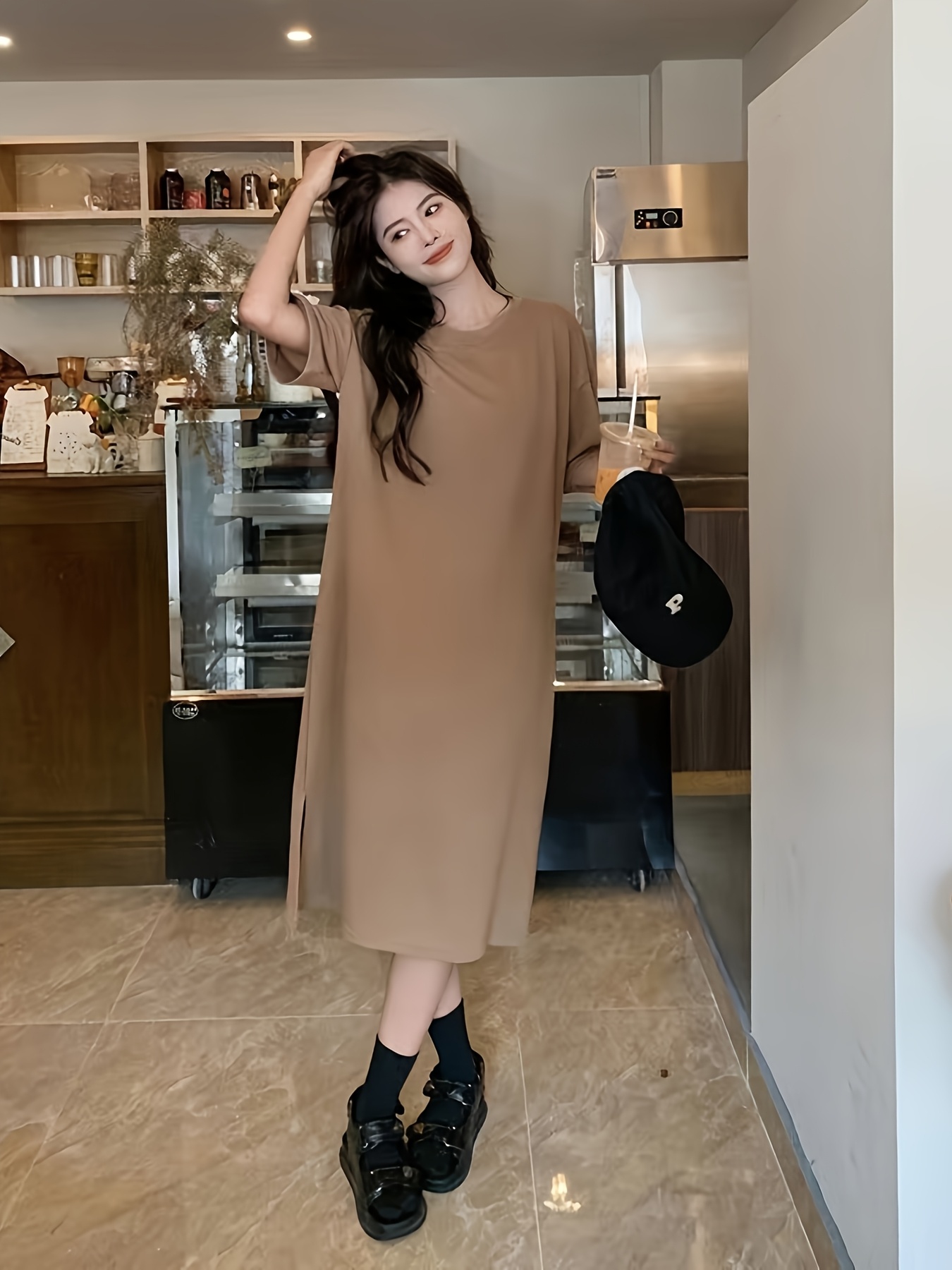 long sleeve plaid maxi dress Navy Red Plaid Wool Maxi Dress – Handmade Long Sleeve main image 1
