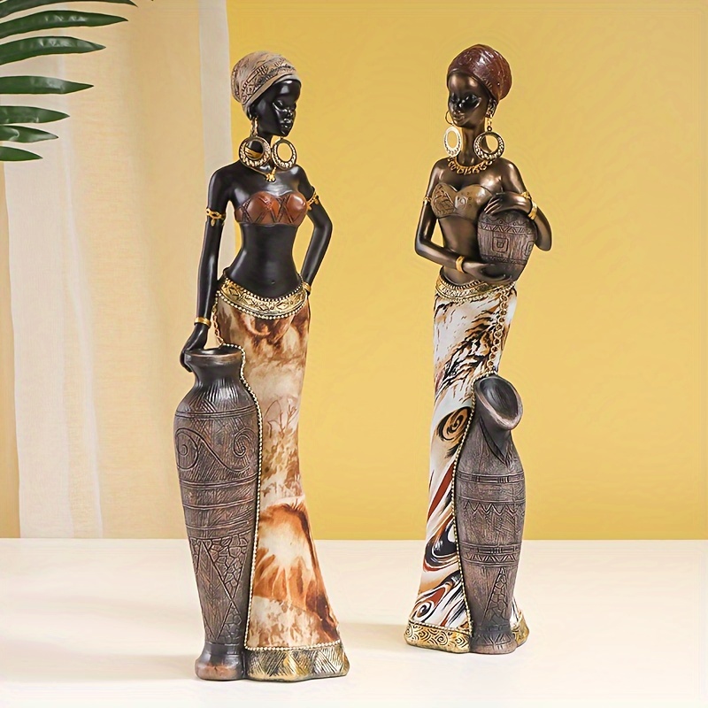 estátua de resina de mulher africana elegante - decoração   para  , quarto ou escritório Detalhes do produto 1