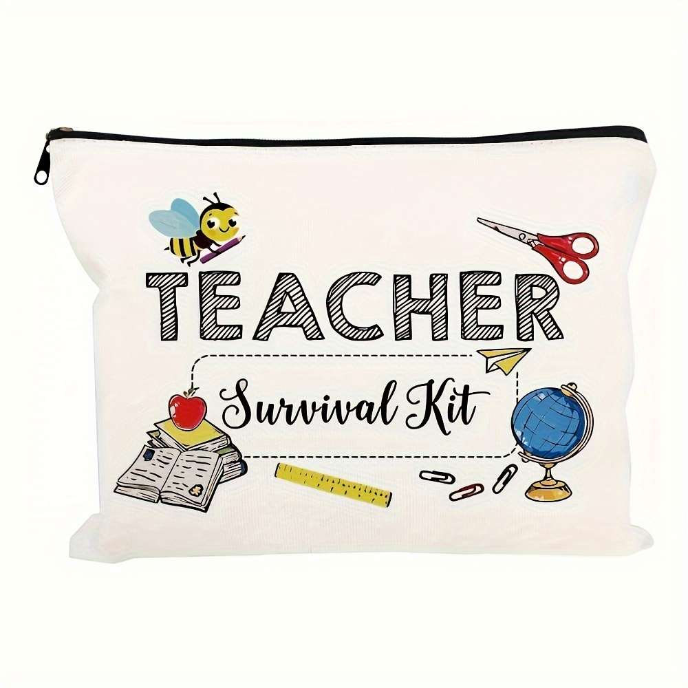 

Stylish Organizer, Teacher Appreciation Canvas Tote - Cute, Lightweight & Fade-resistant Makeup Bag With Zipper Closure - Perfect Gift For Music Teachers And Classroom