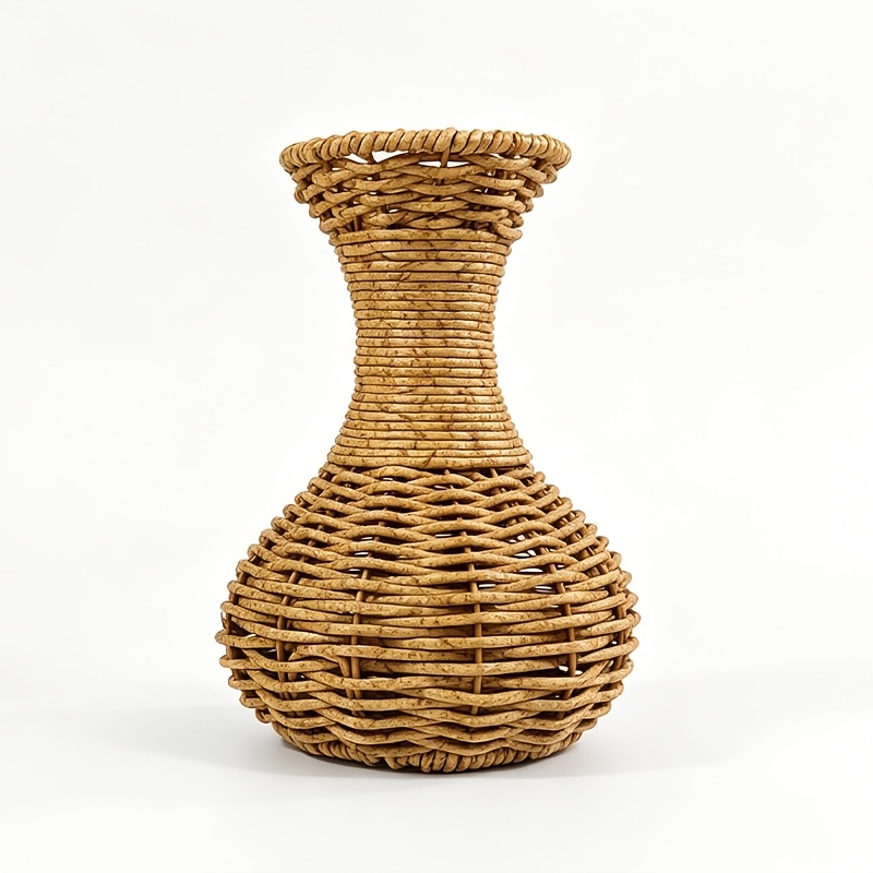 TEMU 1pc Woven Shape Decorative Vase, Home And Dormitory Soft Furnishing Tabletop Ornament