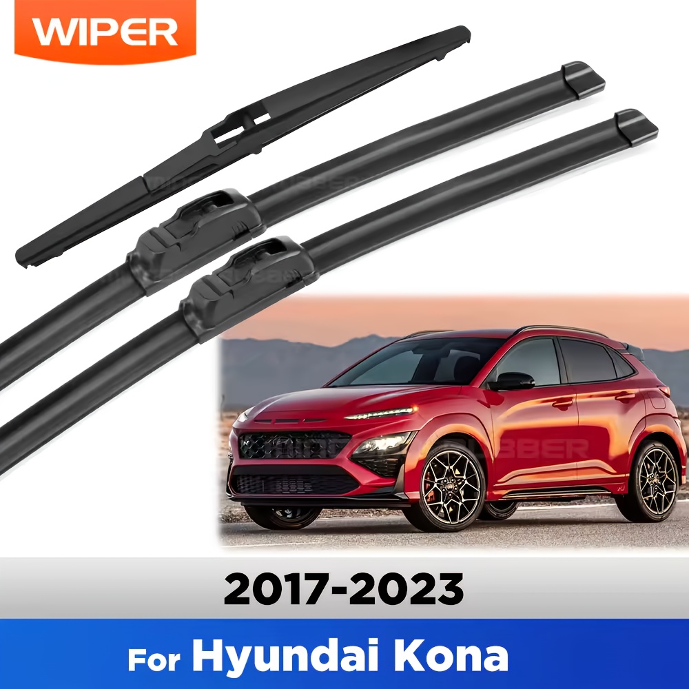 For Kona 2017-2023 Wiper Front & Rear Wiper Blades Windshield Windscreen Window