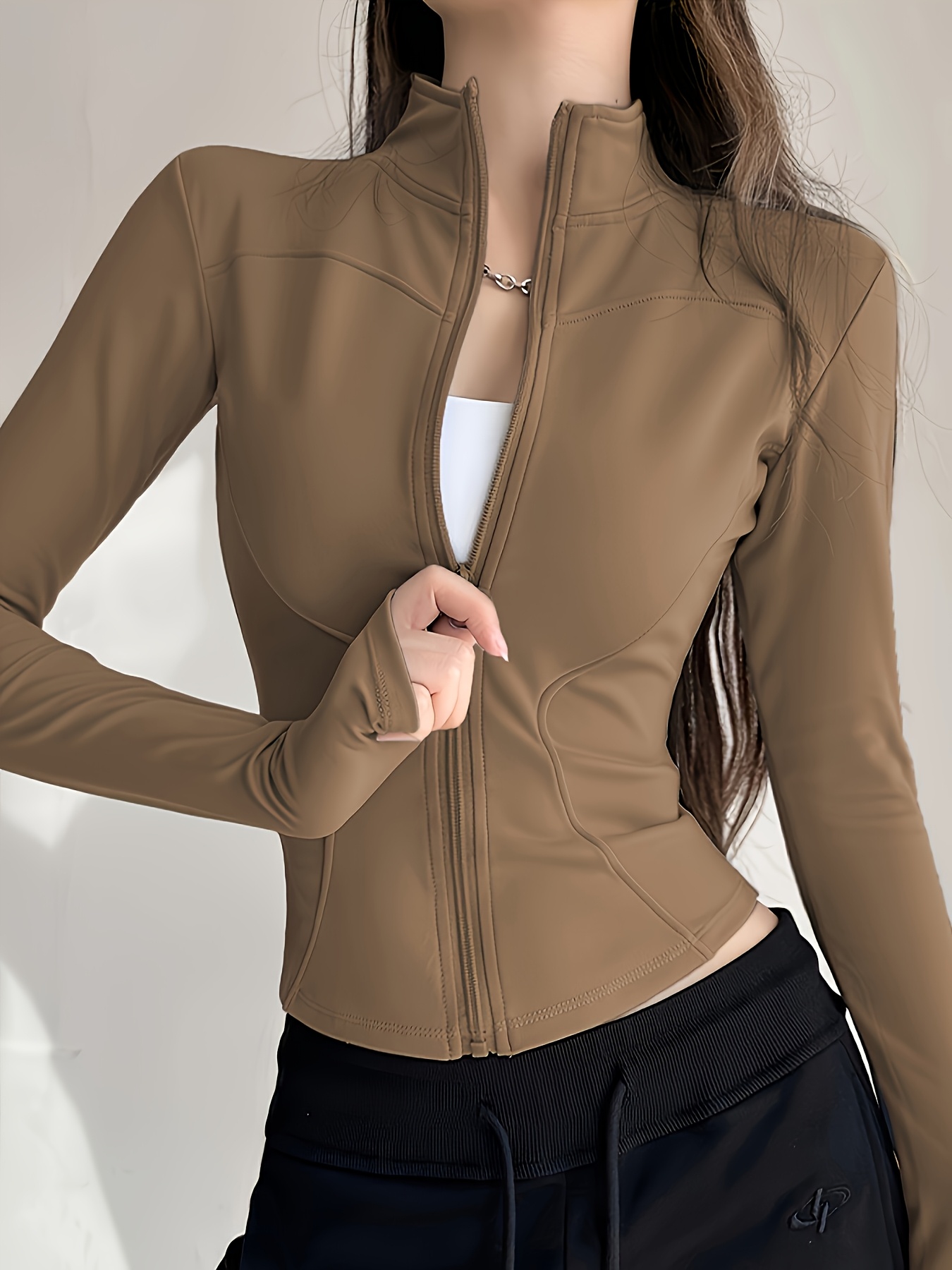 spring autumn womens 2pcs fashion yoga sports jacket set Temu Canada