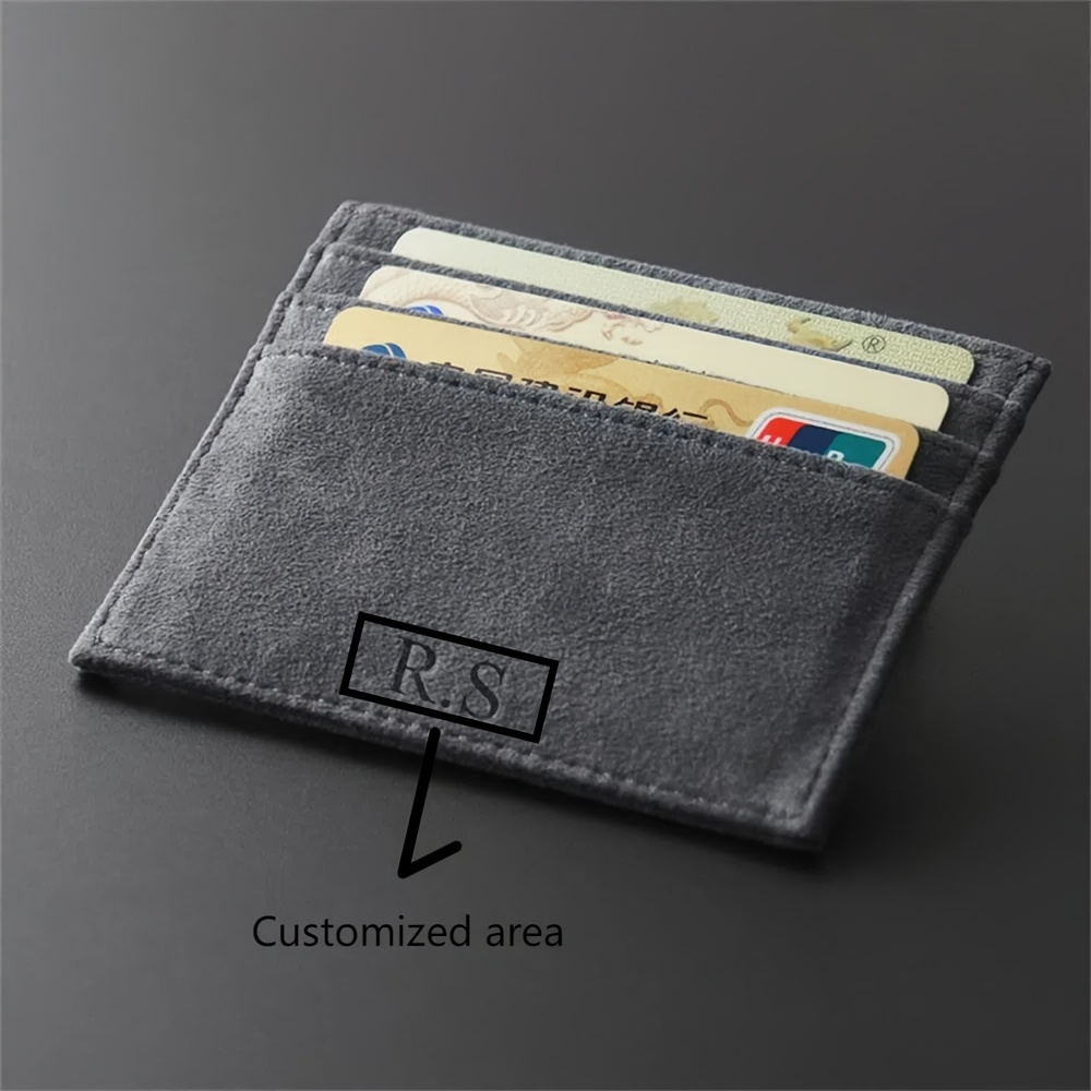 TEMU Personalized Name/initials Card Holder - Custom & Lettering, Wallet Suitable For , Ultra-thin License Case, Holder, Elegant Textured Card Case