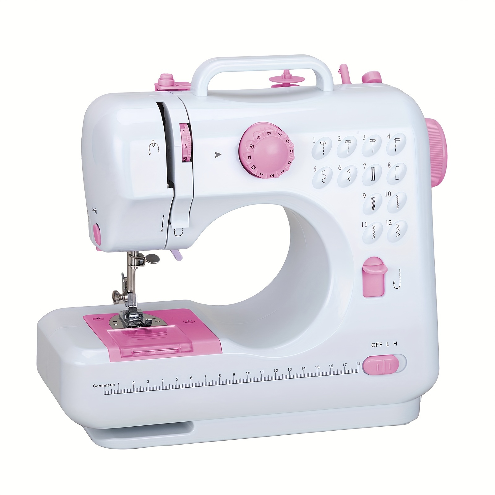 TEMU 12 Sewing Machine, Household Sewing Machine, Electric Sewing Machine, Mini Portable Sewing Machine, Double--speed Reverse