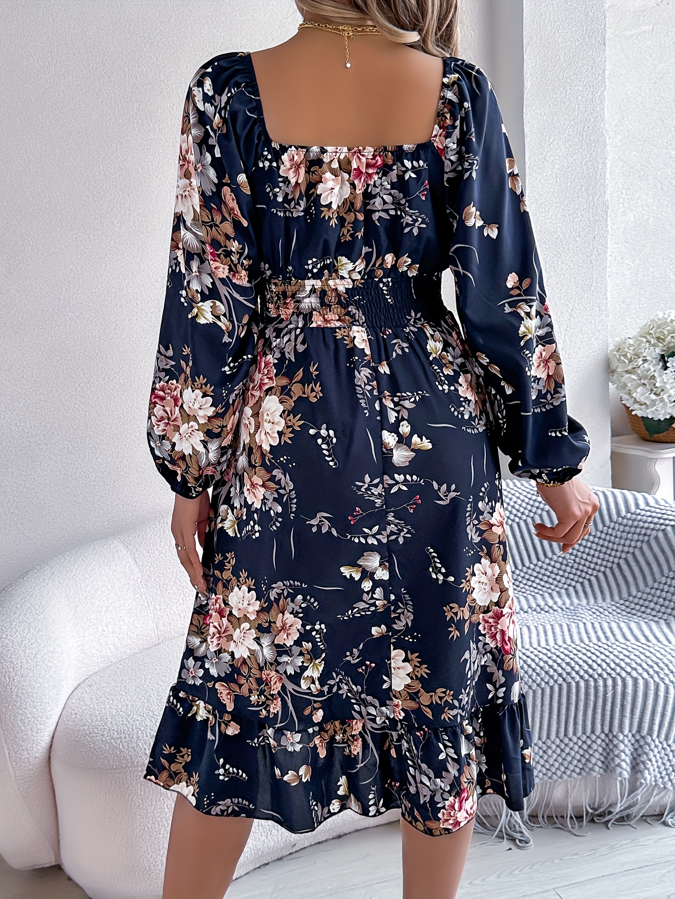 long sleeve striped dress for women Miss Circle Women's Xabrina Navyblue Pinstripe Long Sleeve Shirt Mini Dress