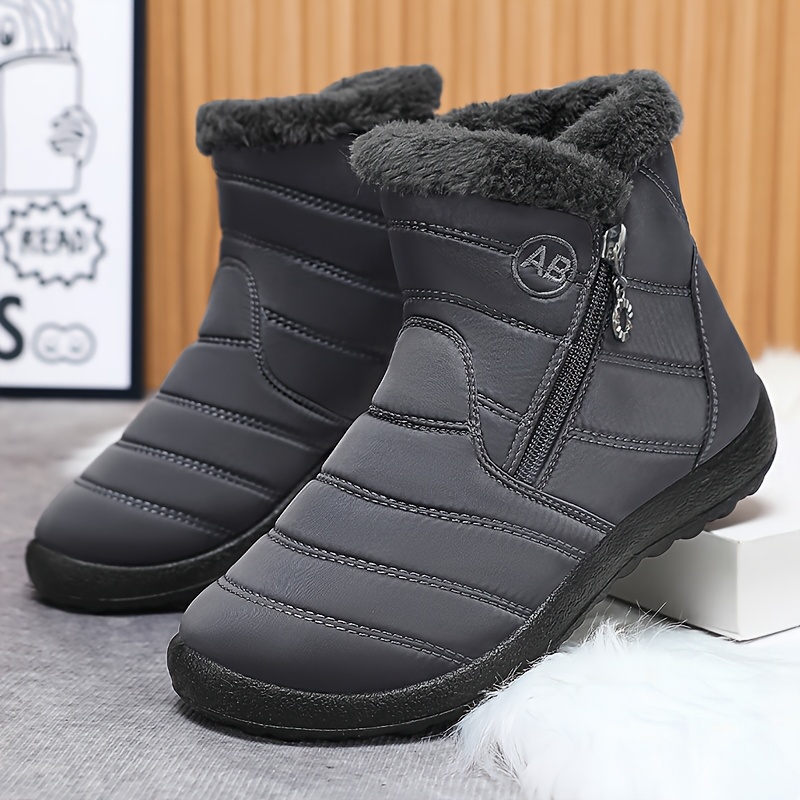 Unisex Wide-Fit Winter Side-Zipper Snow Ankle Boots