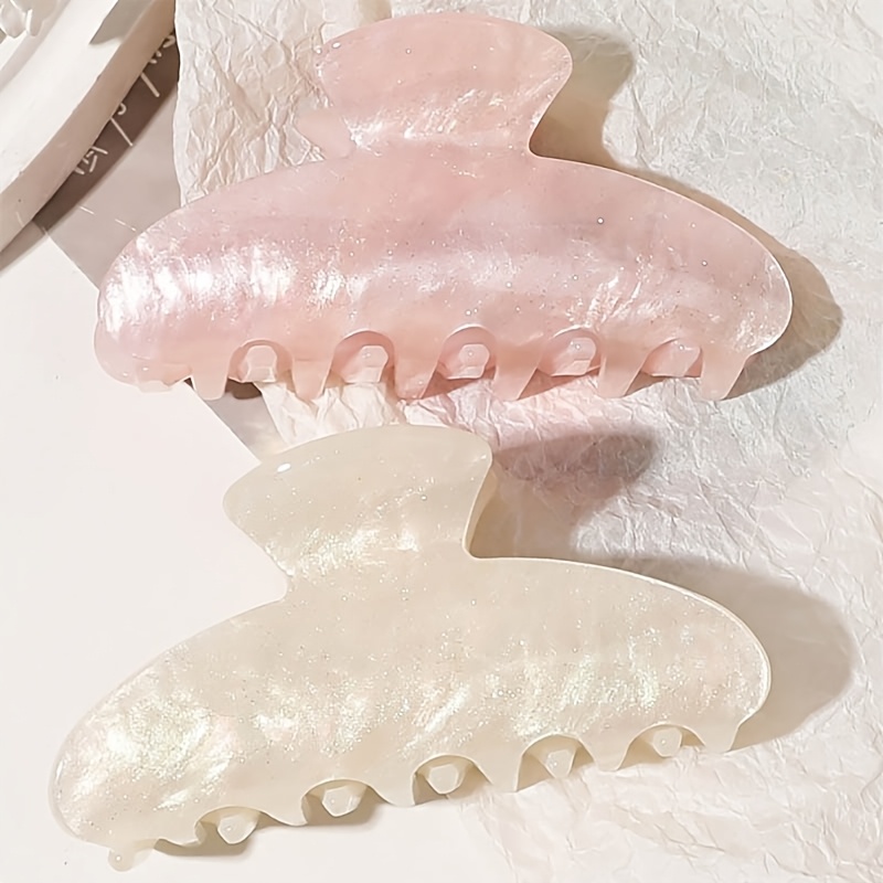 2pcs Hair Claw Clip Easy High-end Hairpin Back Of Head Hair Styling Clip Shark Clip Hairpin Headwear