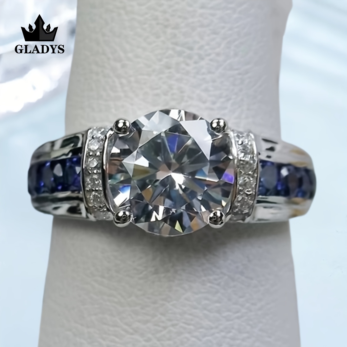 item picture 1pc s925 925 silver inlaid 3 carat moissanite ring beautiful and simple personality birthday gift holiday gift new year gift wedding anniversary gift