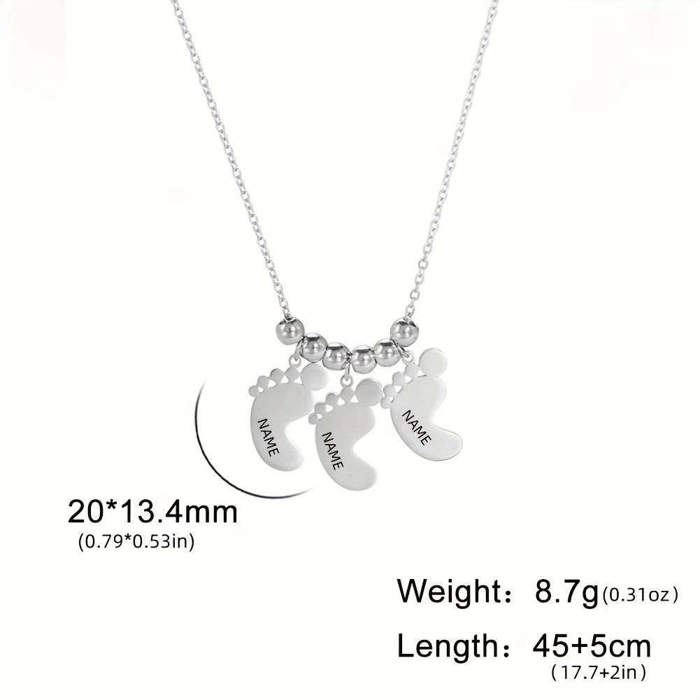 TEMU Collana da 1 pezzo da personalizzata con di pi羅 persone, cognome di famiglia e , collana di perline in acciaio inossidabile, design in stile