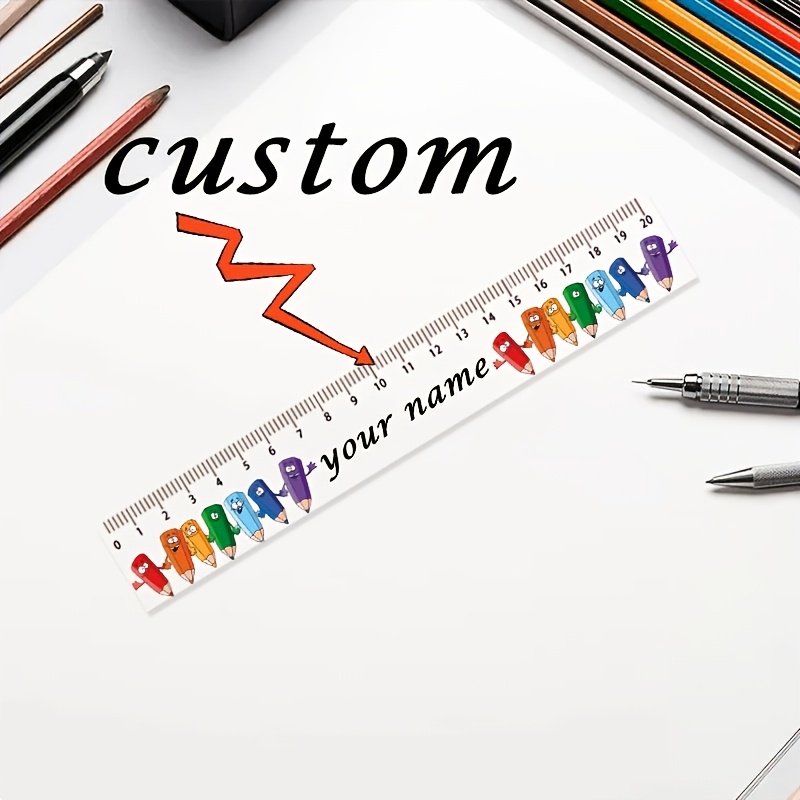 Personalized Custom Name Transparent Ruler /text - Transparent Ruler Suitable For School, Office, Use, Durable Lightweight Gift For Students, Teachers, Graduation, Birthdays, Back-to-school Supplies