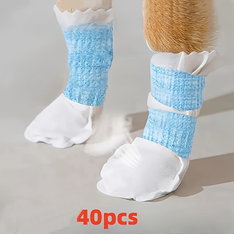 40pcs Pet Disposable Boot Covers for Dogs