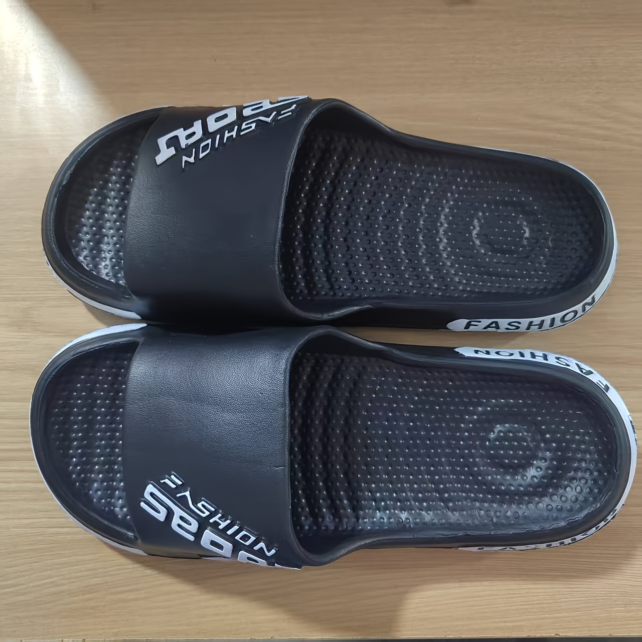 mens summer fashion massage slides non slip textured design eva material breathable open toe slippers for home outdoor and beach use indoor slippers casual slippers eva slides summer sandals Product details 11