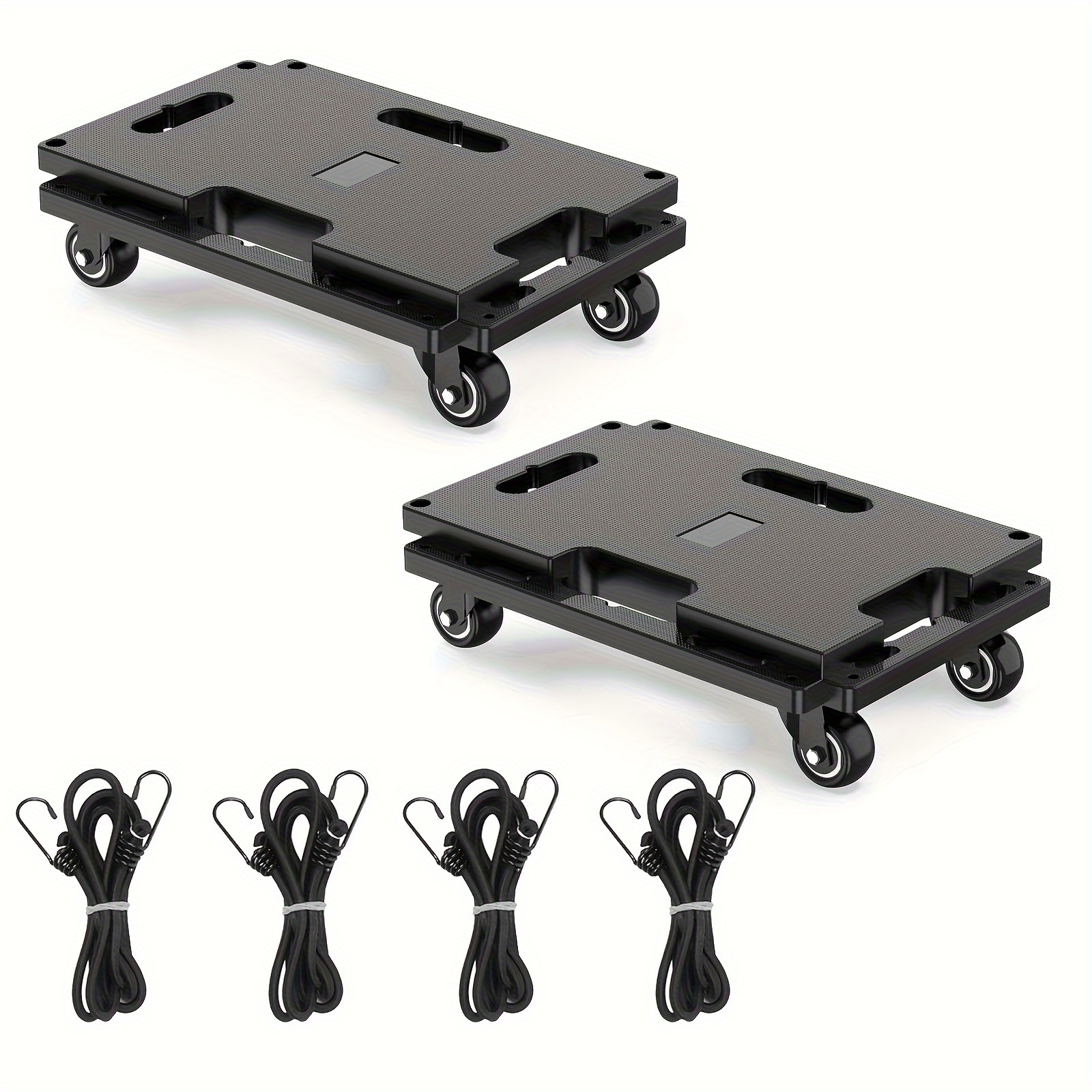 TEMU Heavy-duty 440 Lbs Capacity Furniture Dolly - , 4-wheel Moving Cart With Durable Metal Frame And Plastic Platform, Easy-to-use Cable System For