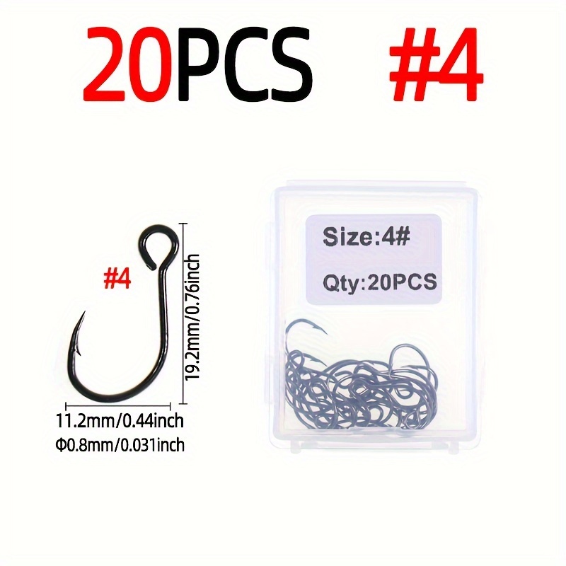 Image of 20pcs/pack Size2/0 1/0 1 2 4 6 8 High Carbon Steel Fishing Lure Hook Single Fish Lure Hooks Inline Hook Trout Perch Pike Catfish Walleye Lure Fishing Tackle