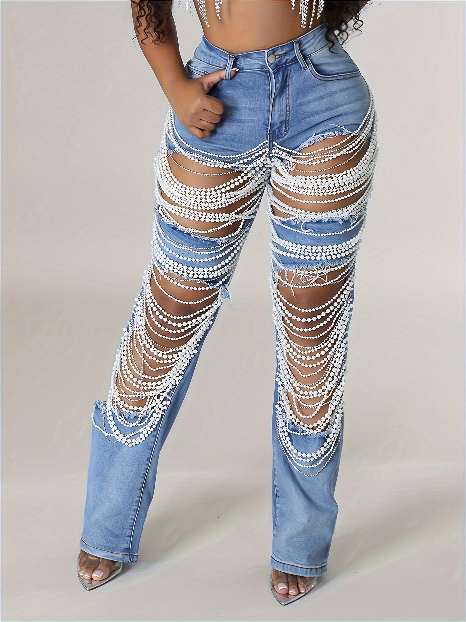 Cómo Decorar Jeans Pantalon De Mezclilla Con Perlas Aplicador De