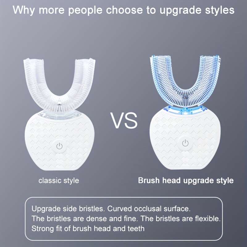 Tooth cleaner, Electric Toothbrush Adults, Soundwave technology U-Shaped Toothbrushes for, Mouth Cleansing and massage