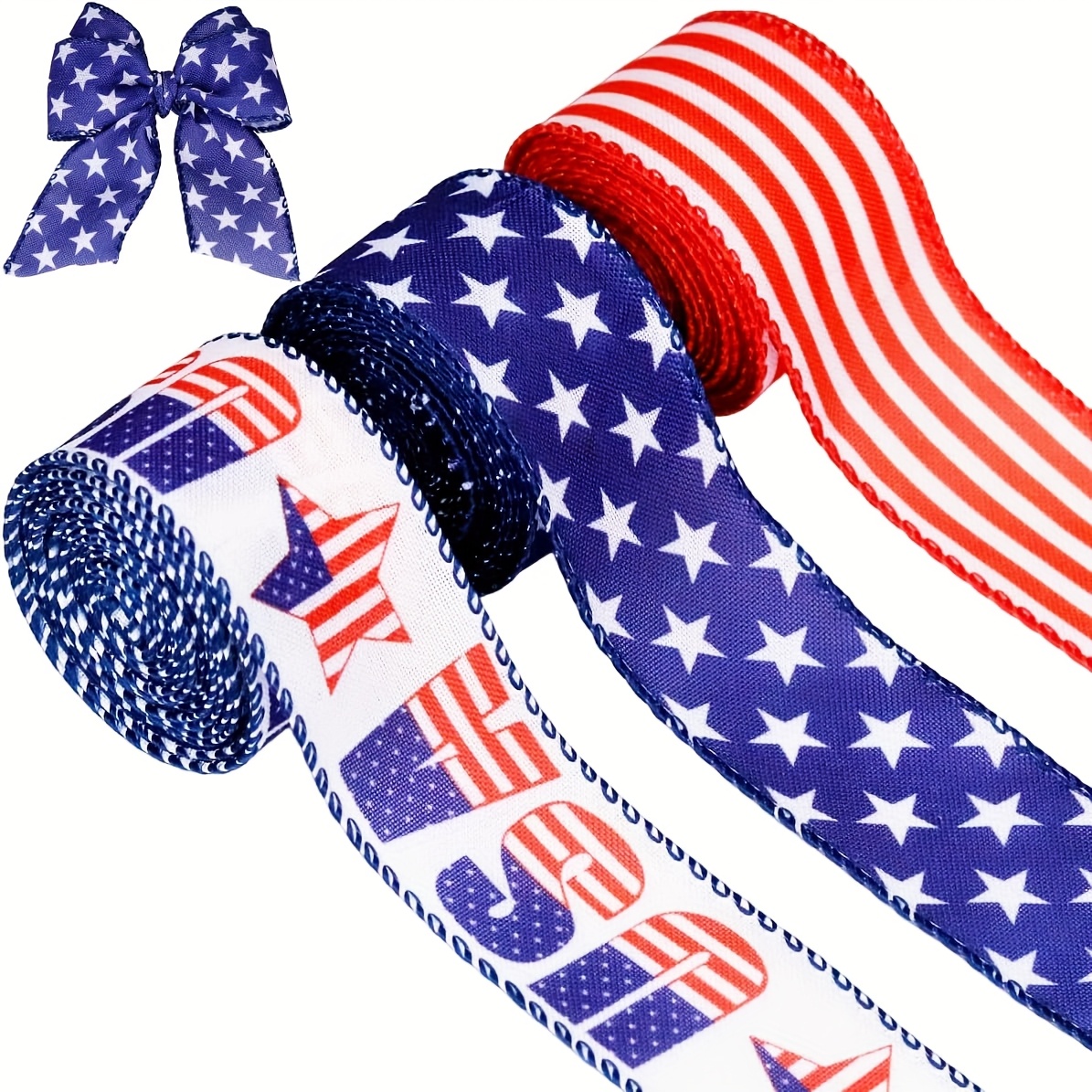 Fireman Ribbon 2 Rolls – Patriotic Red White Black Stripe Grosgrain Ribbon, 7/8 Inch X 10 Yards For Gift Wrapping & Decor