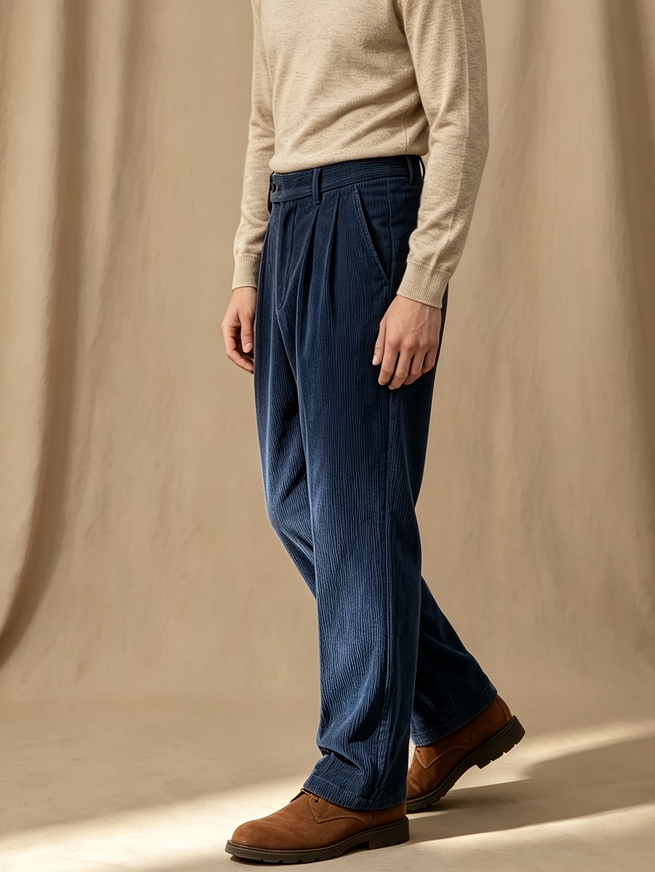 Corduroy Trousers Men'S Autumn Winter Style Straight Loose Men'S Casual Pants Business Suit Dress Pants