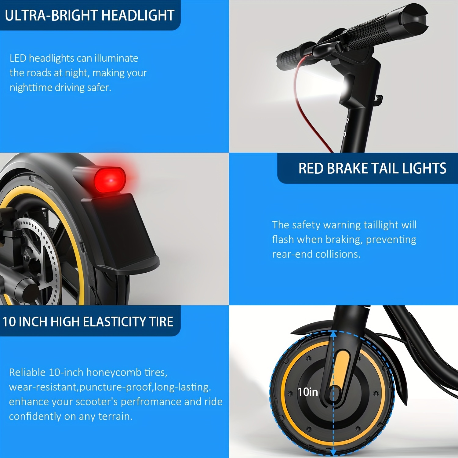 TEMU App Control Electric Scooter For Youth Adults, Kick Stand Lightweight Compact Foldable Design With Powerful 350w To Fast 19 Mph Ride 18 Miles Long Range, Ideal Commuter