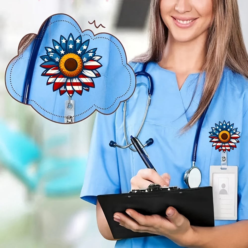 Sunflower Nursing Badge Reel  Rn Heart Medical Assistant Nurse