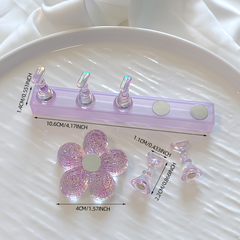 TEMU Plateau de base pour l'entraînement aux ongles, style très tendance, plateau à gelée, aimant puissant, pièce d'échecs en cristal, plateau