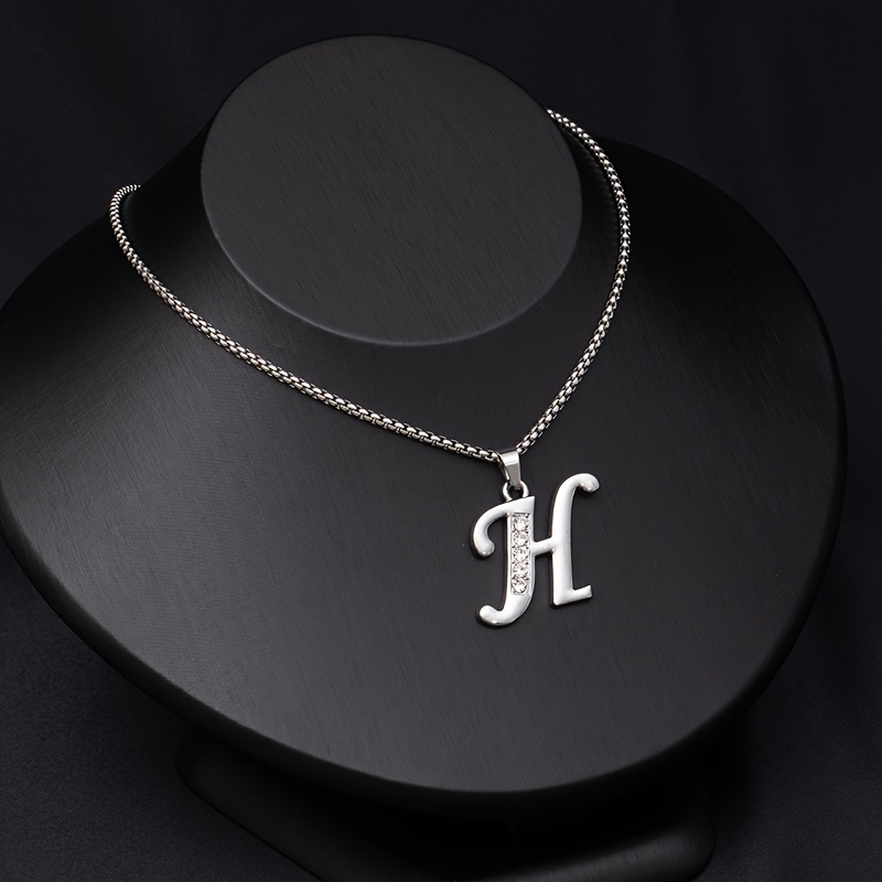 Simple Stylish Women's 26 English Letters Titanium Steel Necklace