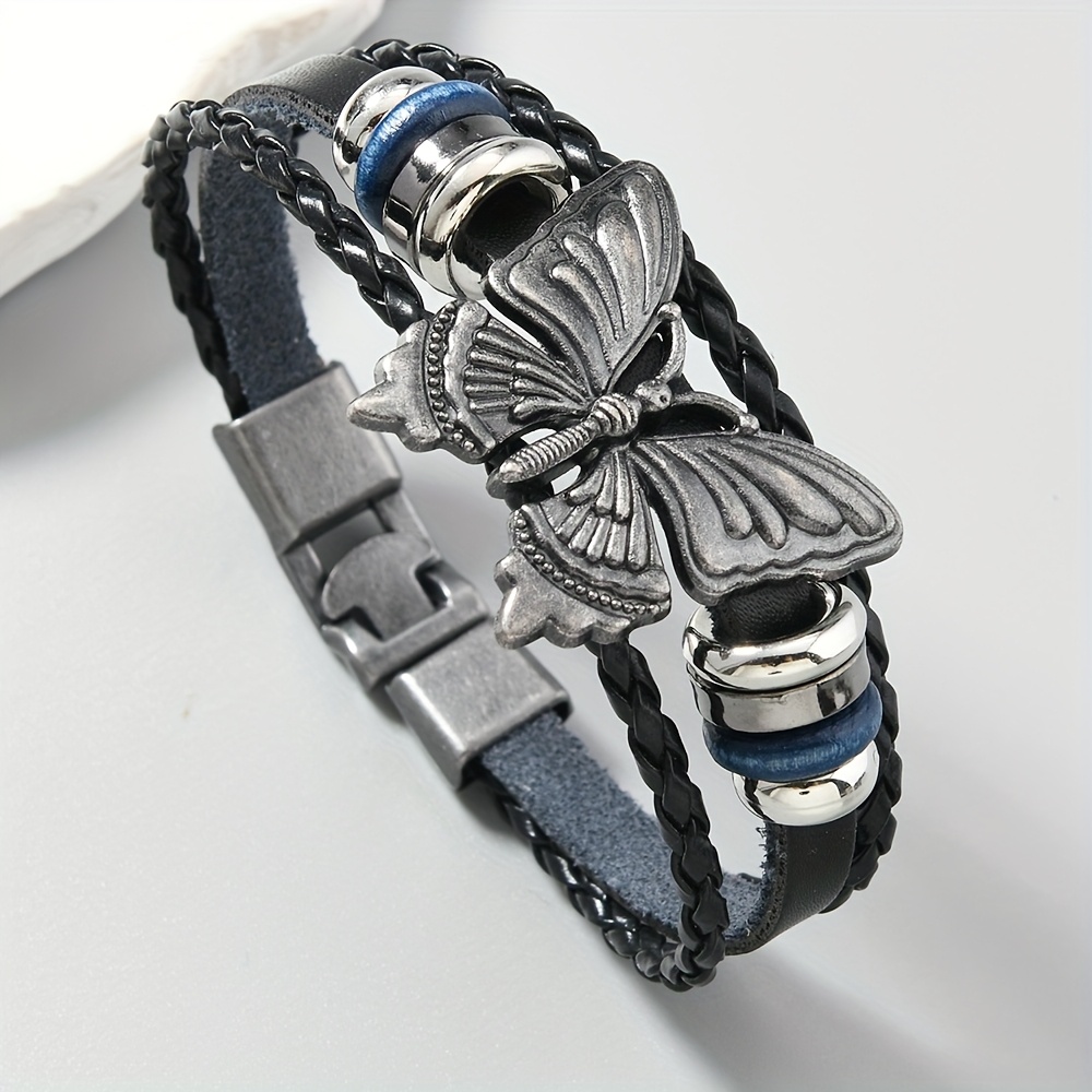 1pc Bohemian Style Bead Faux Leather, Casual Unisex Gift