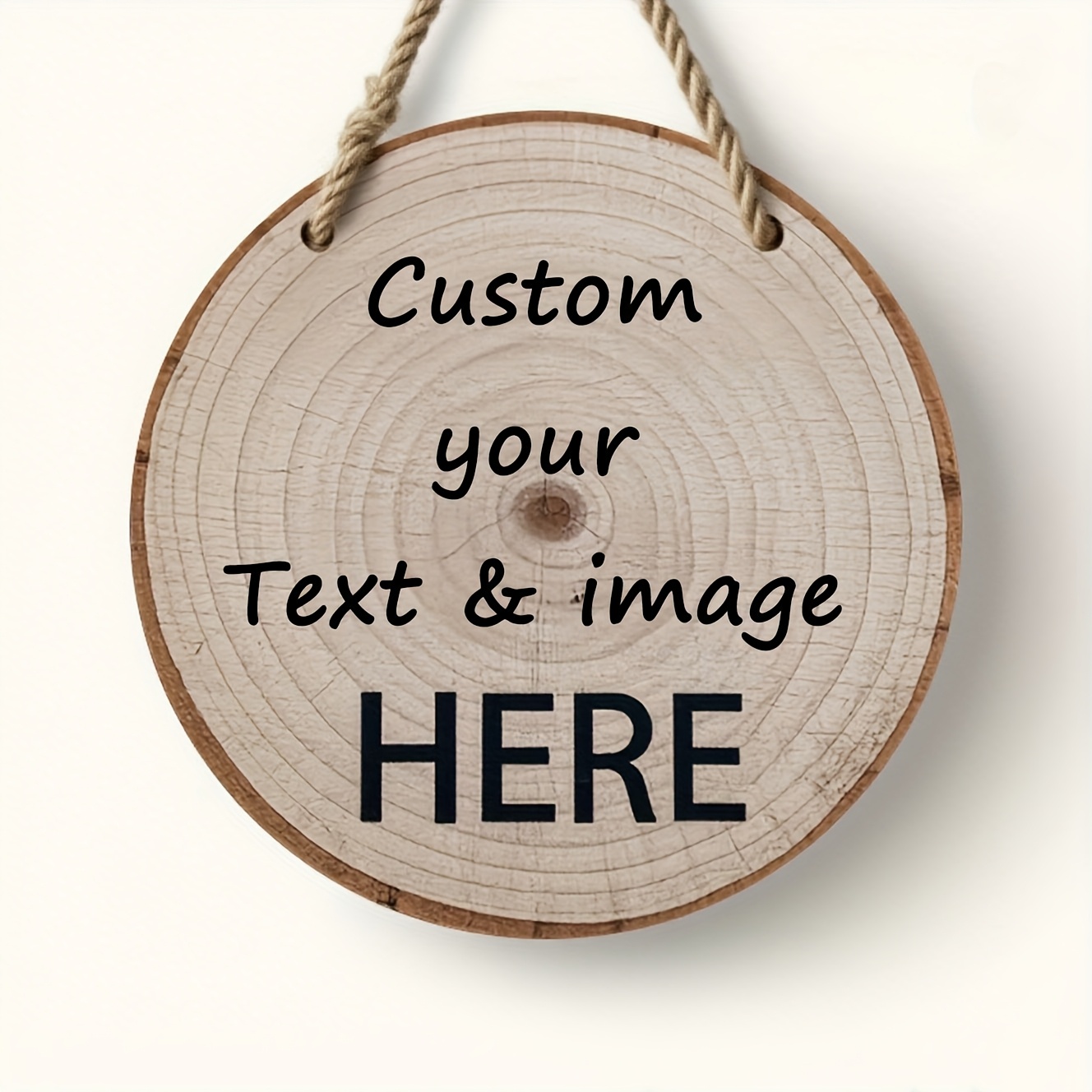 TEMU Decorazione murale in legno 2D piatta, personalizzabile in stile vintage - Testo/Foto/Logo personalizzato, decorazione per la casa resistente,